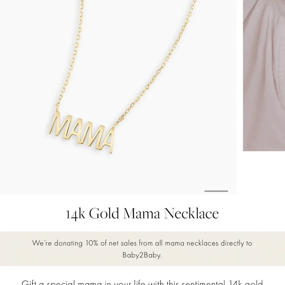 Gorjana 14k Gold 'MAMA' Pendant Necklace - Picture 4 of 5